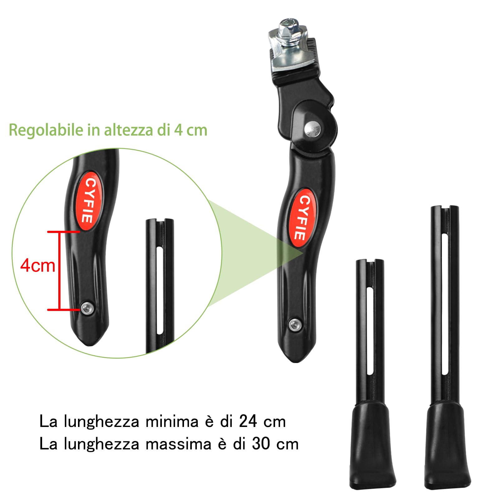 CYFIE Cavalletto per Bicicletta per Bambini, portabici da 16 a 20 Pollici, Regolabile in Altezza e Supporto Laterale Universale, Durevole in Lega di Alluminio