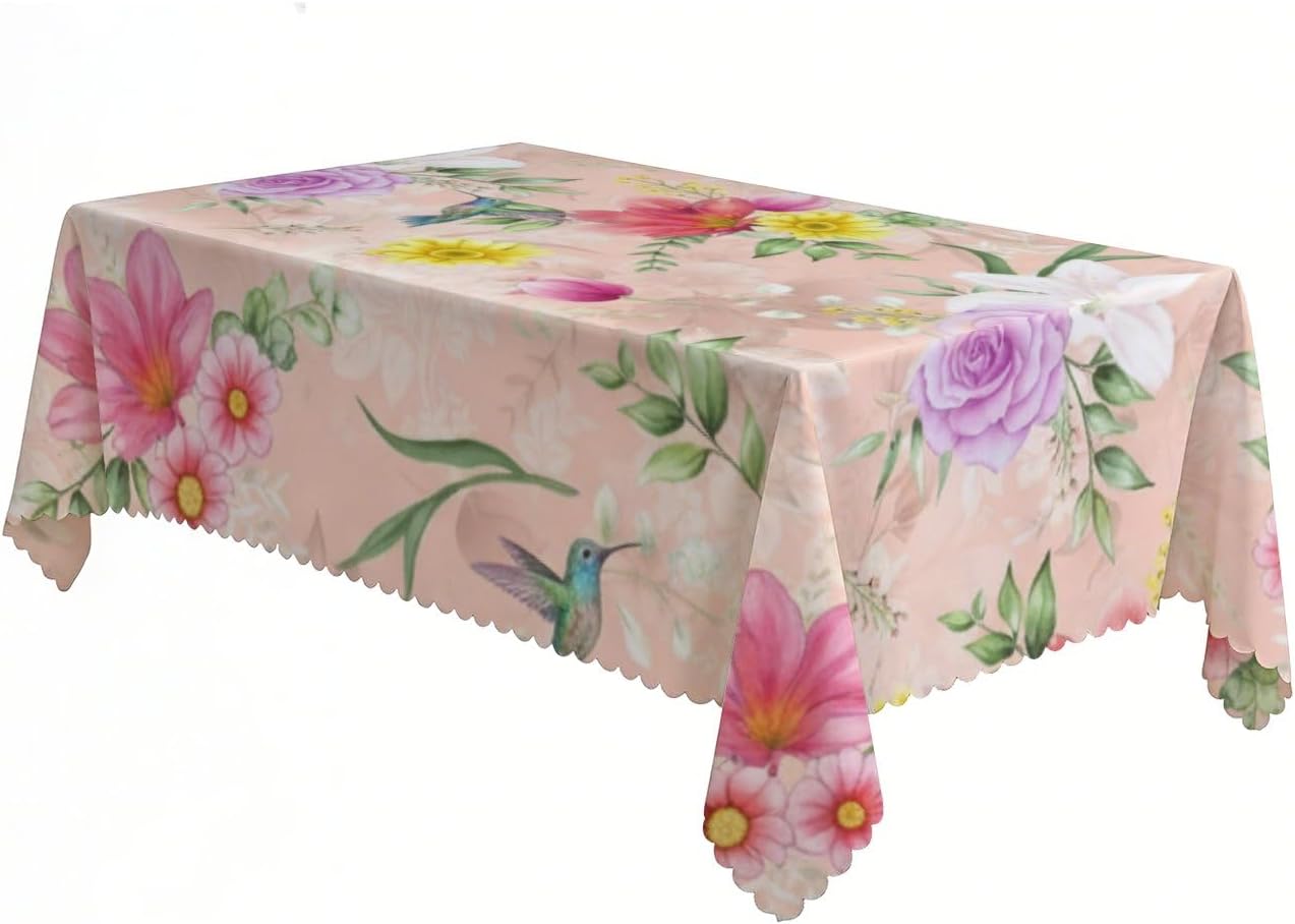 Leaves Print Rectangle Tablecloth 60x120 in, Washable Modern Cowgirl Party Decor, 4Th Birthday Decorations Girl French Tablecloth for Dining Room Picnic Fiesta Table Cover