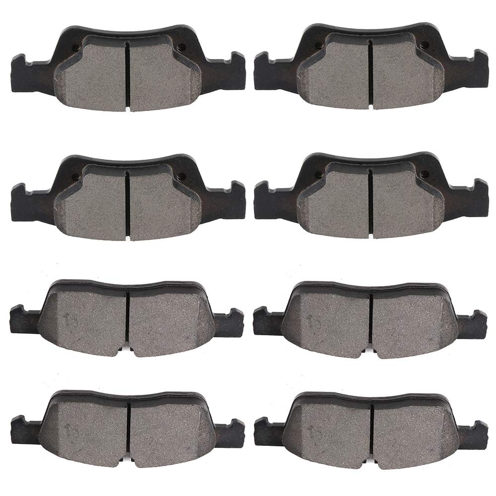 cciyu D1455 D1498 Front Rear Ceramic Brake Pads Kits 8pcs fit For 2011-2018 For Dodge For Durango,2011-2019 For Jeep Grand For Cherokee