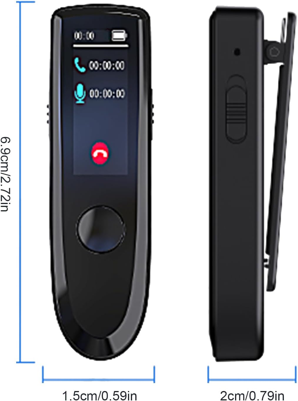 VBESTLIFE Digital Voice Recorder, Portable Bluetooth Call Recording Device with Back Clamp, for Meetings Interviews Lectures Music Playback (64G)
