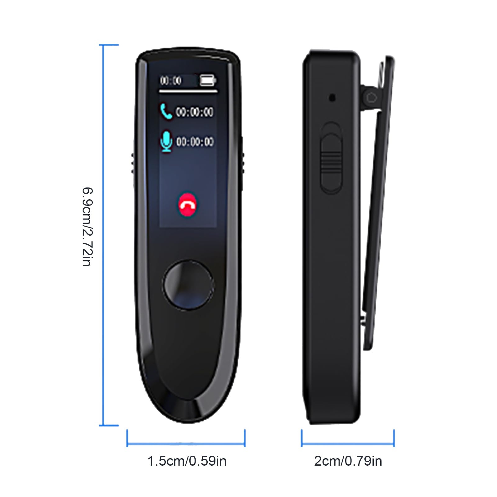 Gugxiom Registratore Vocale, Registratore Portatile con Registrazione Chiamate Bluetooth e Clip Posteriore, Dispositivo di Registrazione Vocale Digitale per Riunioni, Conferenze e Uso (64G)