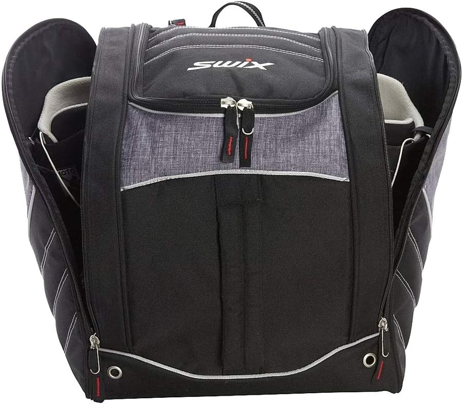 Swix Road Trip Tri Pack - Backpack Ski Boot Bag - Perfect for Ski or Snowboard Boots, Black/Charcoal, One Size (RT165)