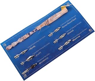 Pink Wood Dip Pen Set for Students with 6 Replaceable Nibs