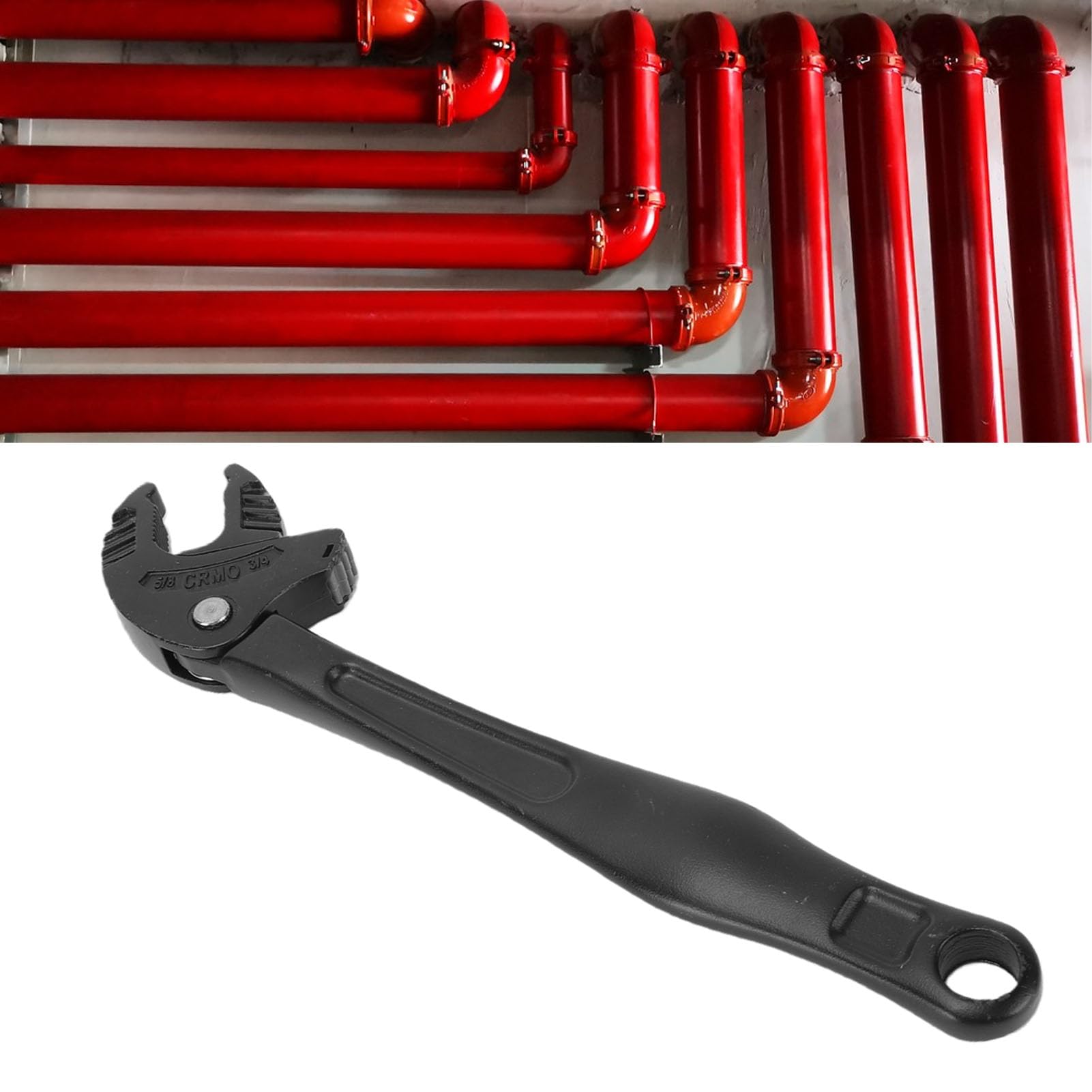 Klucz Samoblokujący Grzechotkowy Klucz do Rur 7–10 Mm Nastawny ze Stali CRMO, z Przegubem Poddanym Obróbce Cieplnej i Mechanizmem Szybkiego Uchwytu, do Napraw Rur i