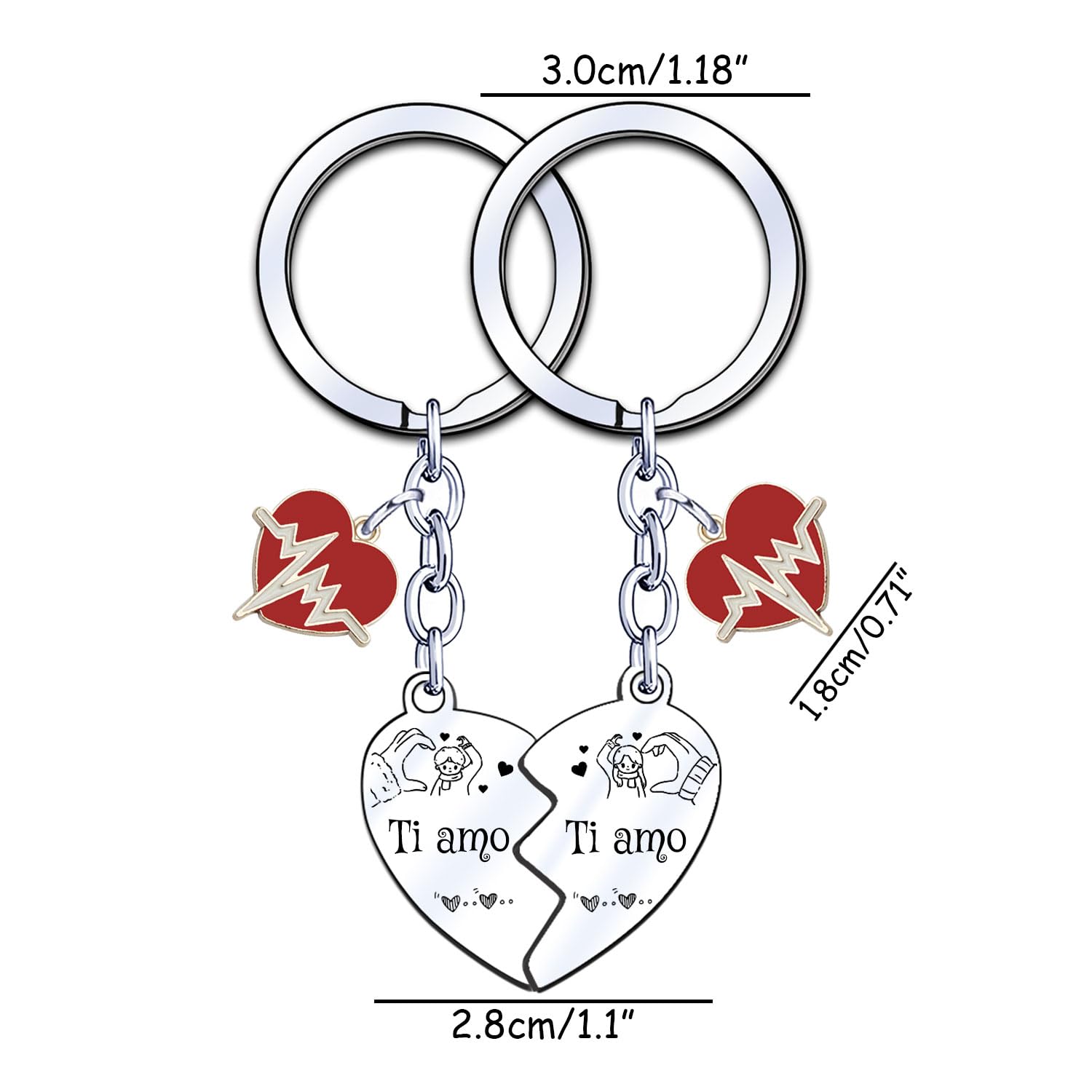 ZYMGUO Regalo San Valentino Portachiavi,Regali di Coppia San Valentino Portachiavi Ciondolo con Incisione,per Coppia Fidanzata Fidanzato Portachiavi Coppia per Lui e Lei