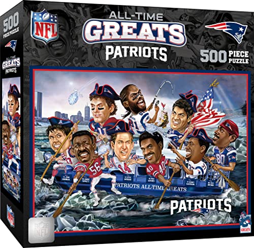 MasterPieces 500 Piece Sports Jigsaw Puzzle for Adults - NFL New England Patriots All-Time Greats - 15x21