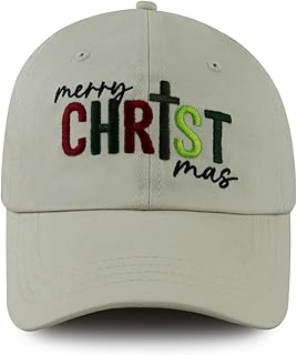 Merry Christmas Hats for Men Women, Adjustable Embroidered Xmas Baseball Cap