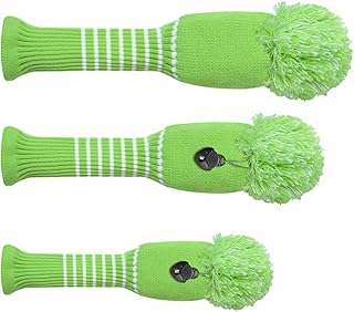 Hrtyvhin 3 fundas de punto para cabeza de palo de golf, accesorios de palo de golf, fundas de madera para cabeza de conductor de golf
