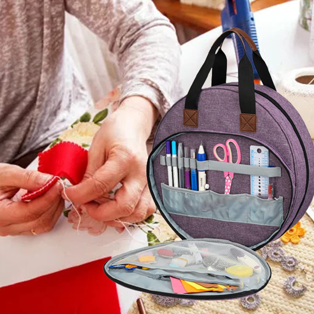 Torba na narzędzia do haftowania - etui do przechowywania robótek ręcznych na szydełkowe materiały dziewiarskie nici do haftowania i narzędzia do szycia - stylowa torebka