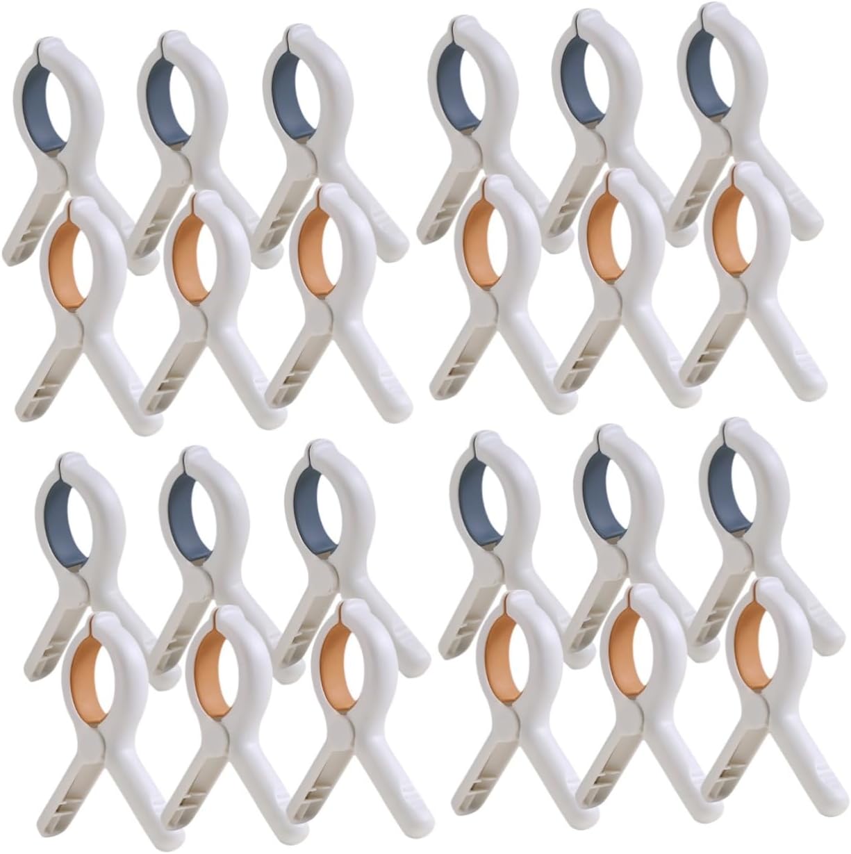 OUNONA 24pcs Windproof Clothes Clips Laundry Pegs for Indoor Outdoor Use Non-Skid Design for Secure Drying of Clothes and Beach Towels Small Blue Khaki
