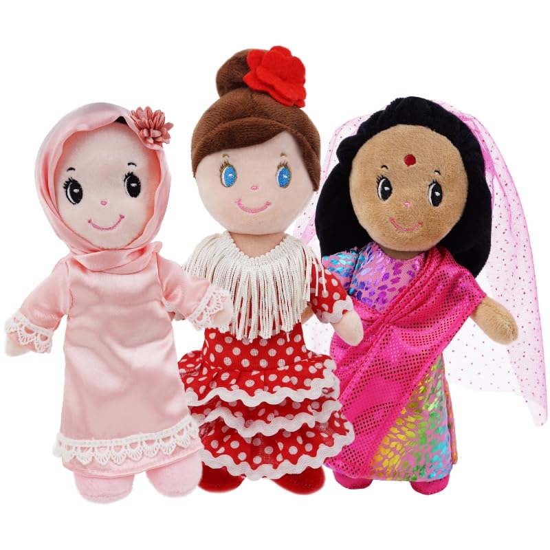 Amazon.com: June Garden 3-Piece Multicultural Soft Dolls Set