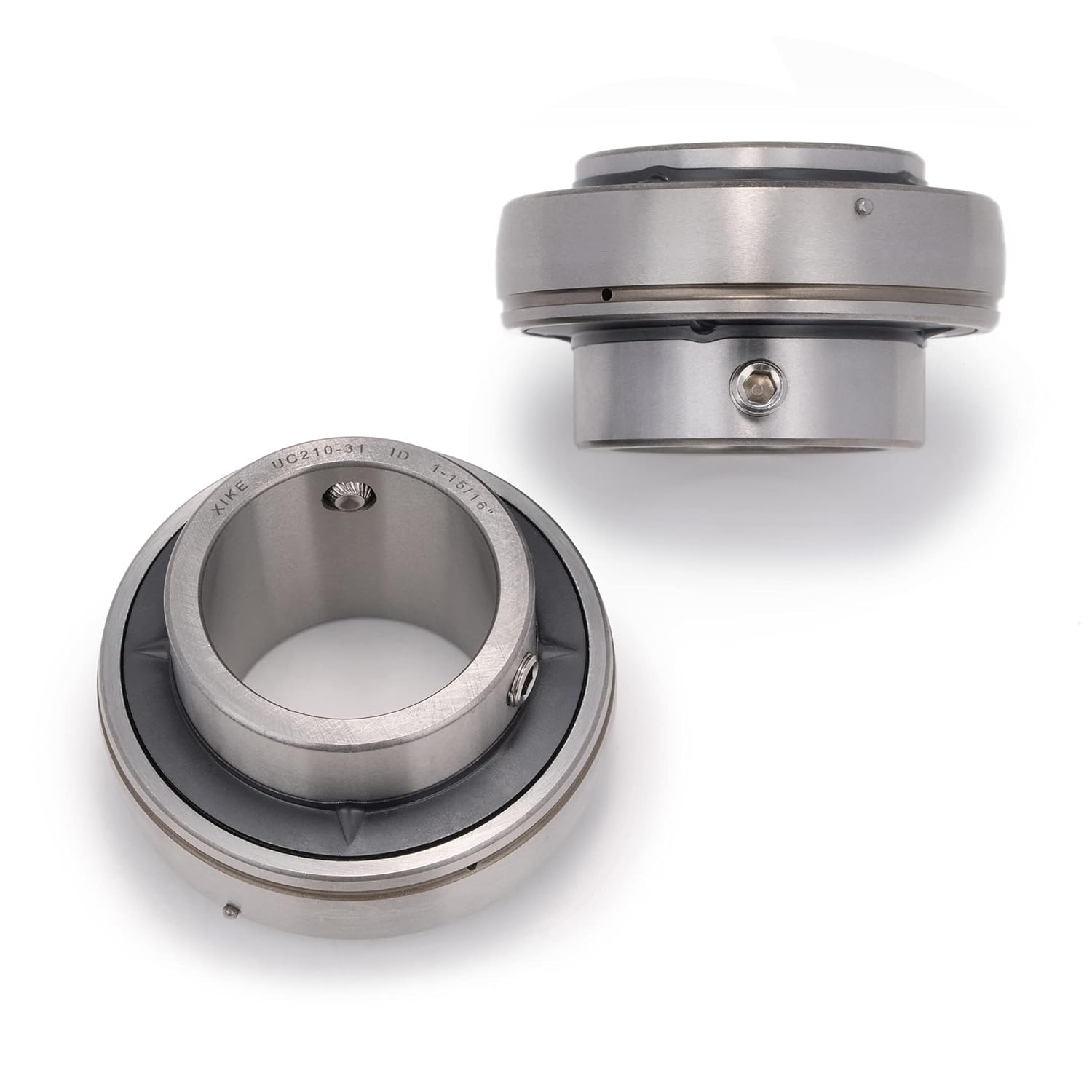XIKE 2 Pcs Chrome Steel UC210-31 Bore 1-15/16" Insert Ball Bearings, with Sealed and Set Screw, Fits P210/F210/FL210/T210/PA210/FA210/FB210 and More Bearing Housings.