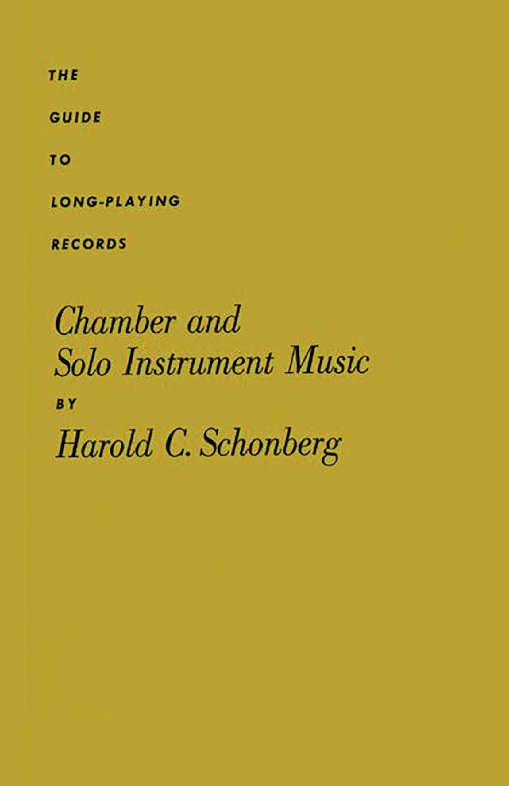Chamber and Solo Instrument Music (Guide to Long-Playing Records)