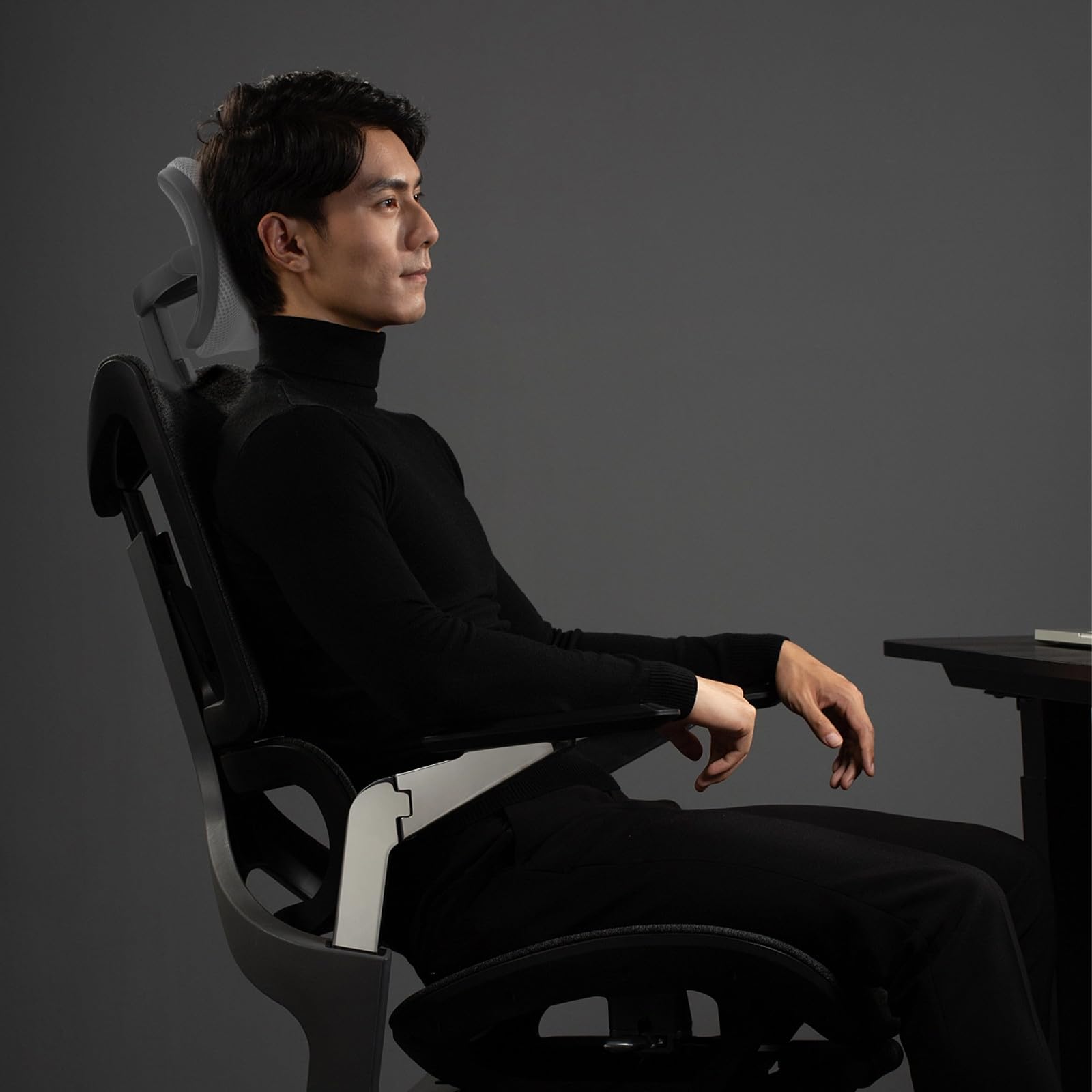 MAGICLULU Poggiatesta per Sedia da Ufficio Cuscino in Spugna e Rete Regolabile in Altezza 4cm Design Ergonomico Curvo per Protezione Collo e Miglioramento Efficienza Lavoro