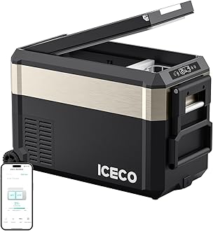 ICECO JP40 ProD Portable Refrigerator Freezer,12 Volt Fridge Powered by AC/DC, 40 Quart Dual Zone Car Fridge Equipped SECOP compressor, -4℉～68℉, Electric Cooler for Vehicles, Camping and Home Use