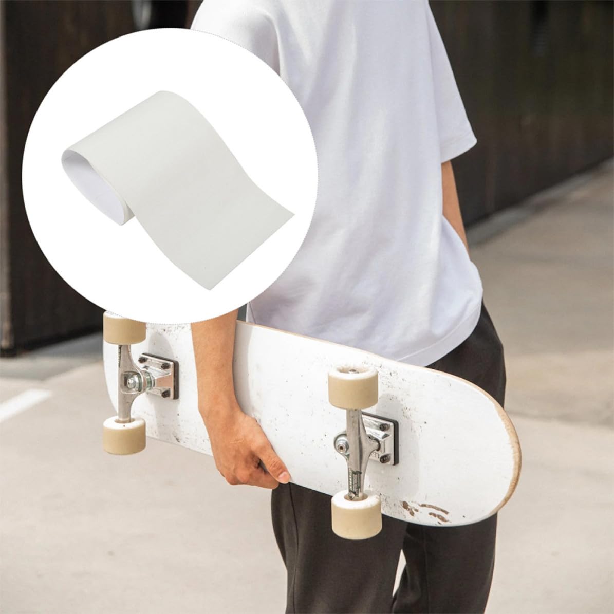Cabilock 5 Pièces Grip Transparent pour Skateboard, Ruban Antidérapant