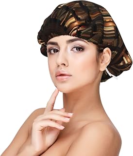 BREAUX Library - Gorro para protección del cabello, gorro de dormir para mujeres y hombres, gorro de dormir de satén suave con banda elástica, color negro, talla única, Negro, talla �nica