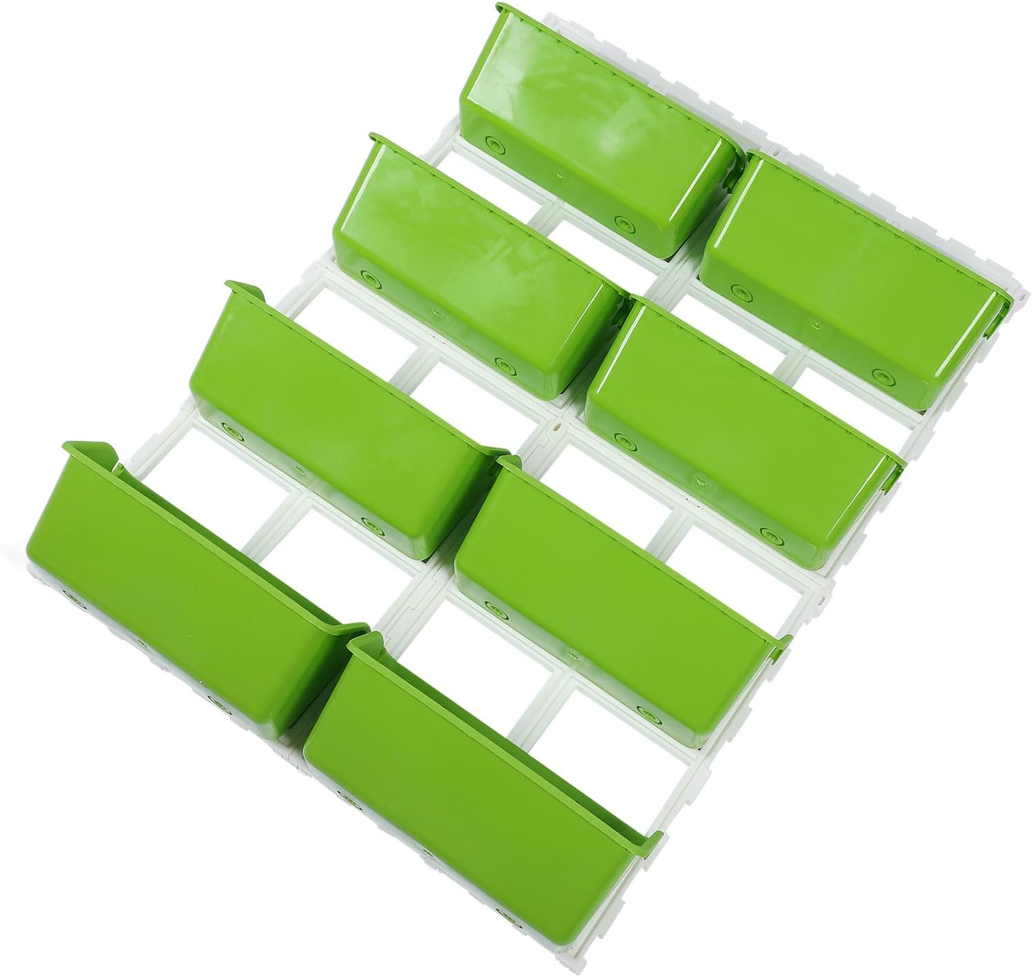 Srliya Vertical Wall Planter, PP ABS Wall Mounted Hanging Raised Flower Beds for Balcony Patio Fence Porch Gardening, with Sun Rain and Easy Installation (Light Green)