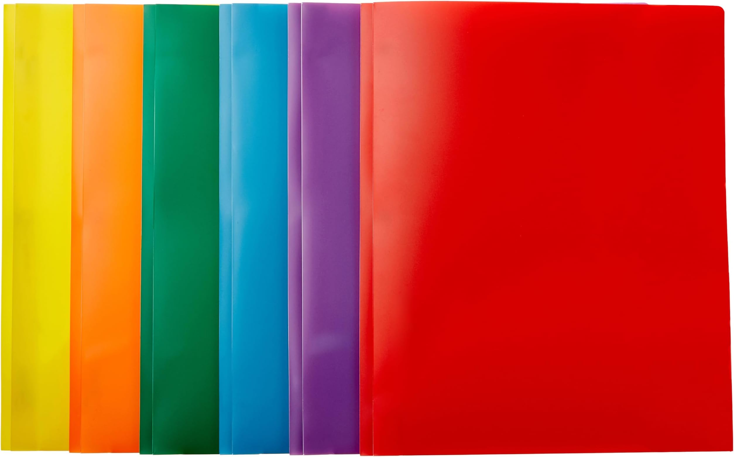 Amazon Basics Heavy Duty Plastic Folders with 2 Pockets for Letter Size Paper, Assorted Colors, Pack of 6