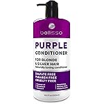 Purple Conditioner for Blonde Hair - Sulfate and Paraben Free Toner - No More Orange and Yellow Brassy Tones - More Balance for Color Treated, Bleached, Silver, White and Gray Hair - Women and Men