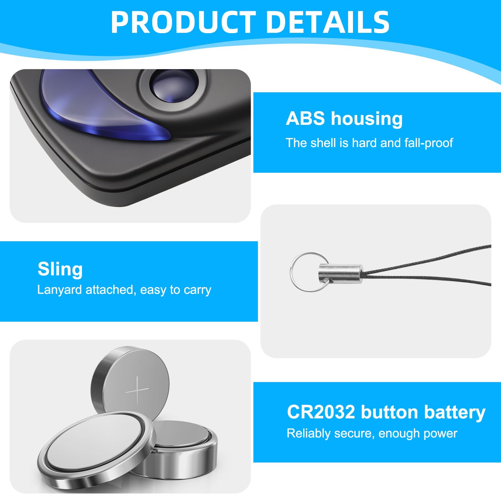 2 Pezzi 433.92MHz Telecomando Cancello per NICE FlO2r-s, Telecomandi 2 Tasti Rolling Code per Nice Bella Porta Automatica Compatibile con Ricevitori FLOXR FLOXIR FLOX2R OXI OX2 - 3