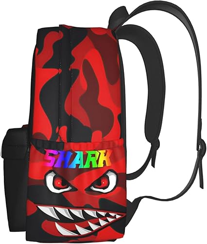 Miniatura 2 de Mochila de camuflaje con dientes de tiburón, mochila de viaje para laptop, mochila de gran capacidad, duradera a la moda para hombres y mujeres,