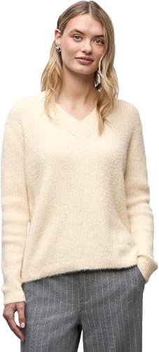 Street One 3015650 Suéter Acogedor con Cuello en V, Beige Suave, 38 para Mujer