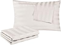 Vista 13 de Juego de 2 protectores de almohada de algodón egipcio 100%, tejido satinado de 400 hilos, protectores de almohada estilo cremallera de fácil cuidado