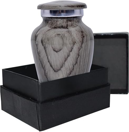 Miniatura 11 de BOLD & DIVINE Urna de recuerdo con temática texturizada de madera, urna conmemorativa de cenizas humanas, entierro, urnas de cremación fúnebre