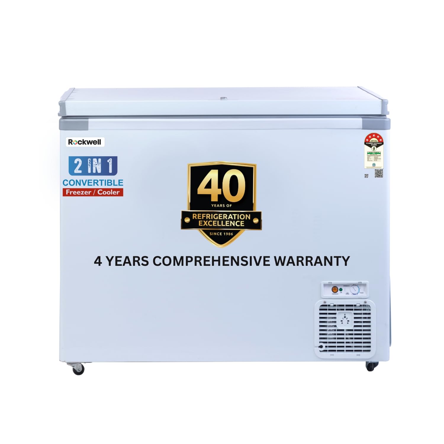 Rockwell 350SDU 5 Star Single Door Convertible Deep Freezer | Fast Cooling, Low Power Consumption, 4 Year Warranty, Energy Efficient, Ideal for Small Families, Space-Saving Design discount deal