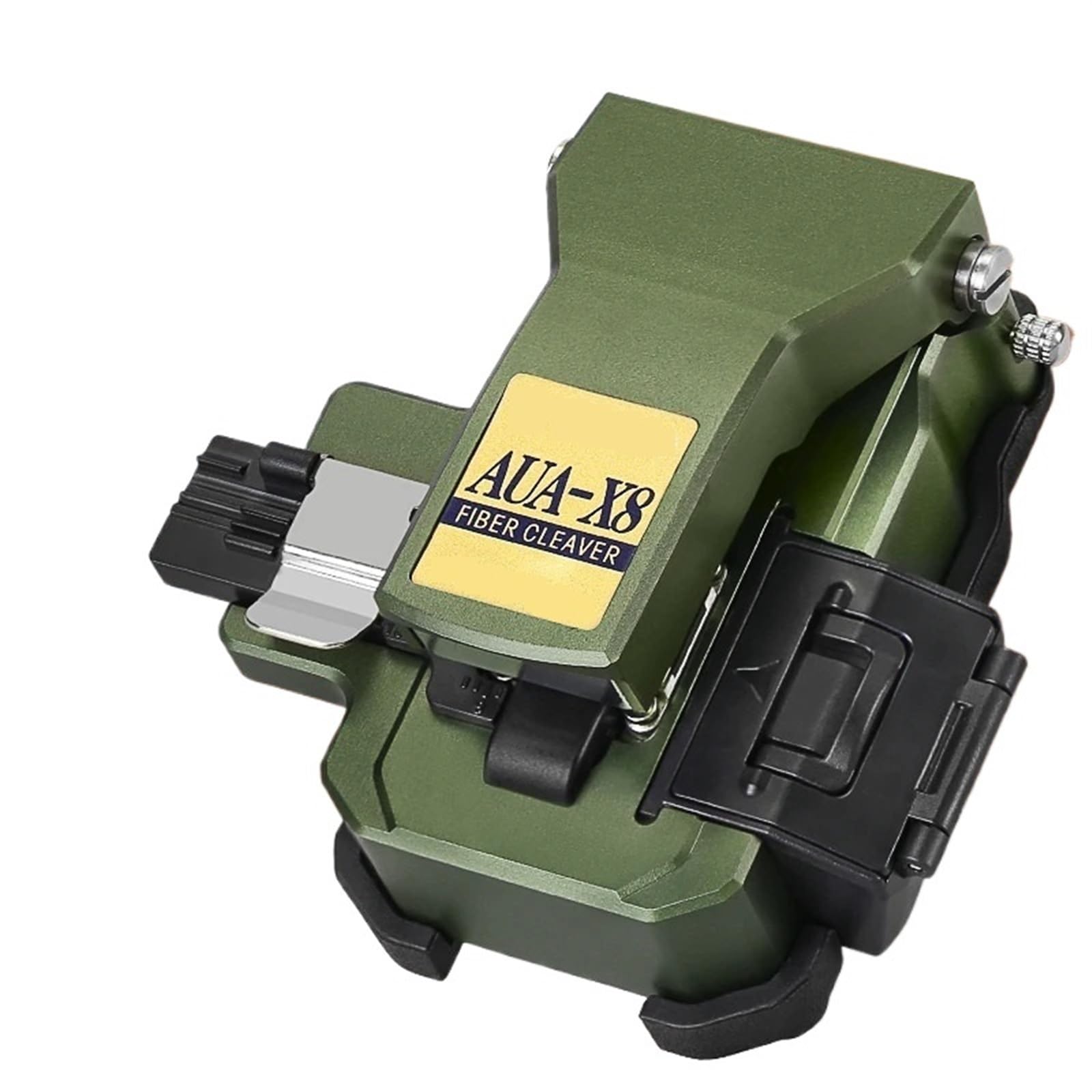 Optical Fiber Cleaver, AUA-X8 One Step Optical Fiber Cleaver Automatic Three-in-one Cable Cutting FTTT Optic Knife Tools(AUA-X8 Green)