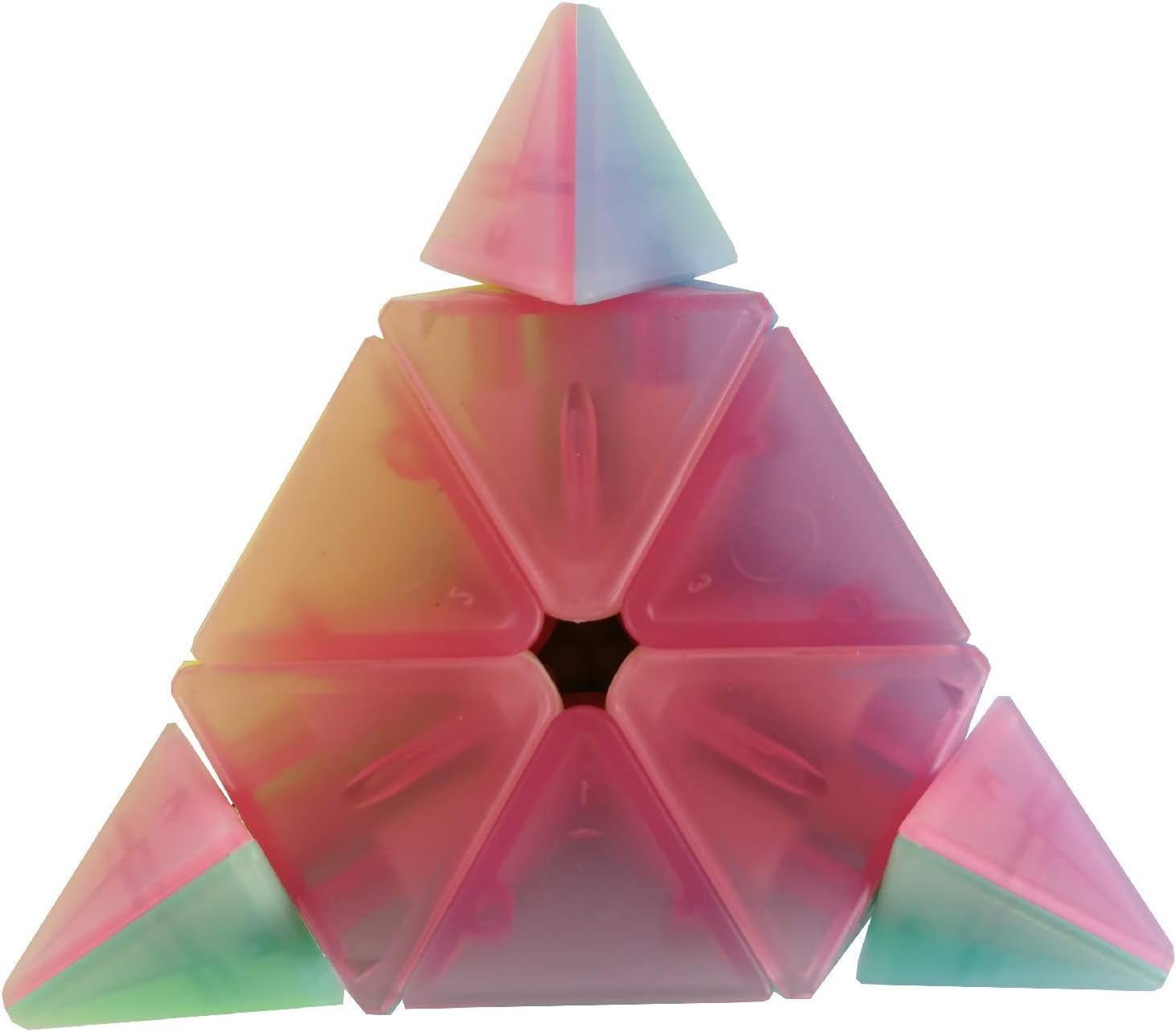 Jelly Windmill Speed Cube Pyramid Speed Cube Triangle Speed Cube 3x3x3 Stickerless Vivid Color Magic Cube Sturdy and Smooth Cube Puzzle Toys (Pyramid Speed Cube)
