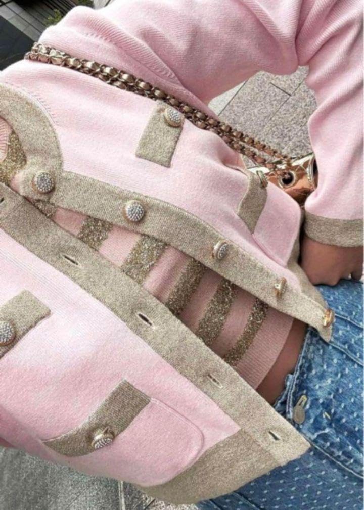 sheller シェリエ KIRAボーダークロップドセーター カーディガンセット