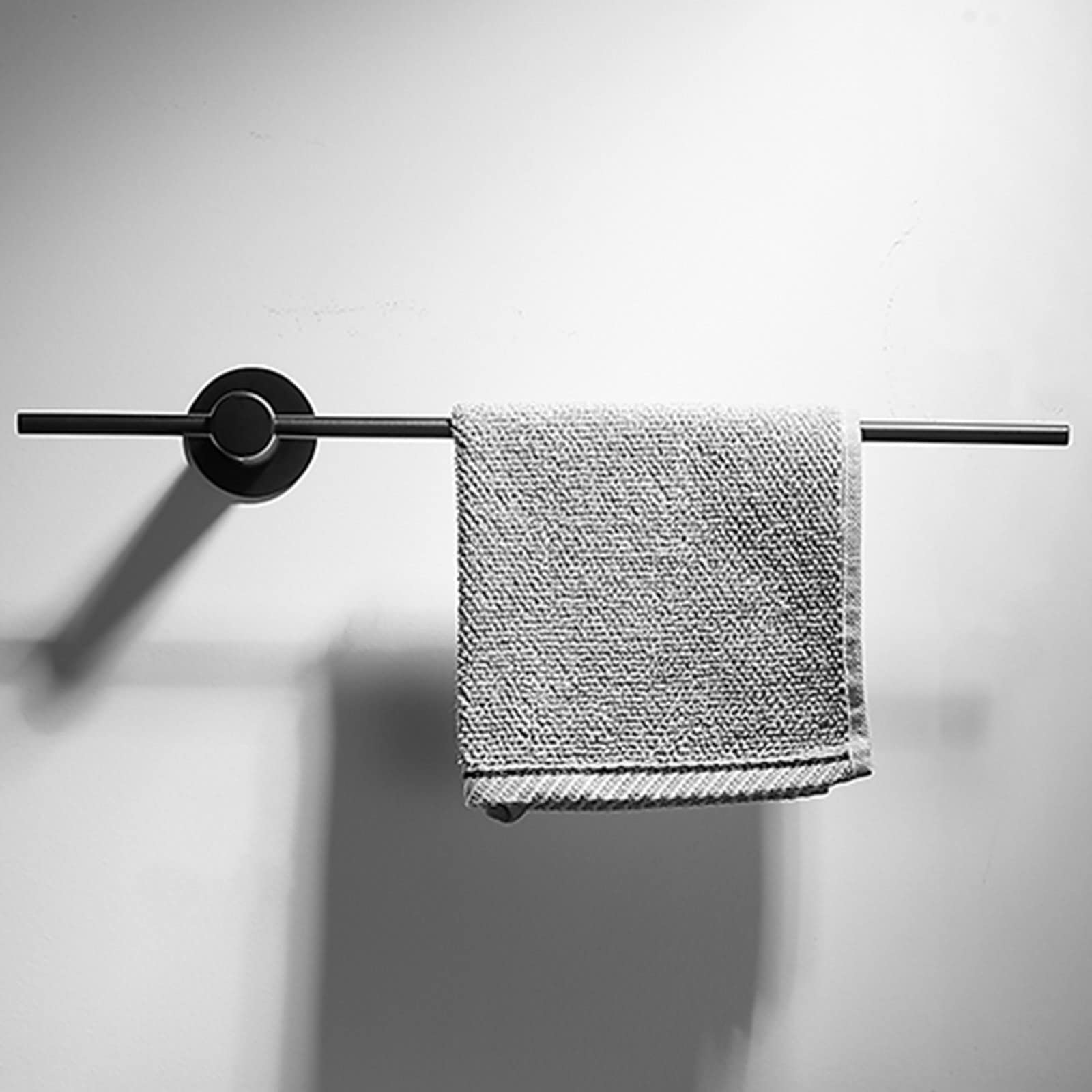 Toallero para baño Toallero de Acero inoxidable sin taladro Toallero Montado en la pared Autoadhesivo Ajuste izquierdo y derecho para baño Cocina, Negro, 40 cm