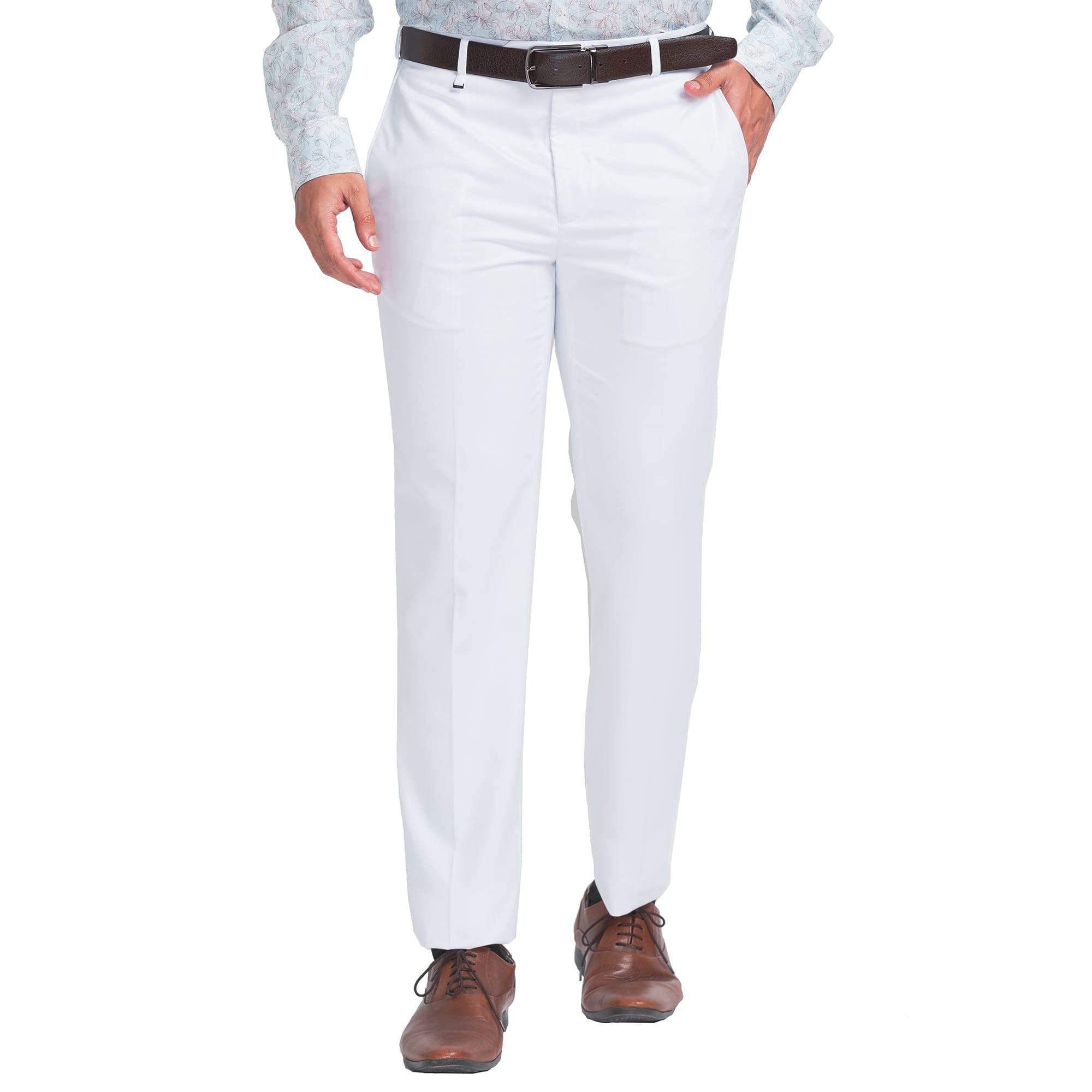 Men's Regular Fit Textured Formal Trousers Comfort Stretch Solid Pants for Business Work Casual Wedding Party-picture-34