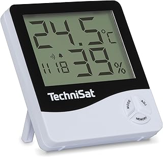 TechniSat IMETEO M1 - kompaktowa stacja pogodowa (pomiar temperatury, wilgotności powietrza, jasności, ruchu, indeksu UV (UV) i wibracji/wibracji, funkcja alarmu, zasilanie bateryjne, biała