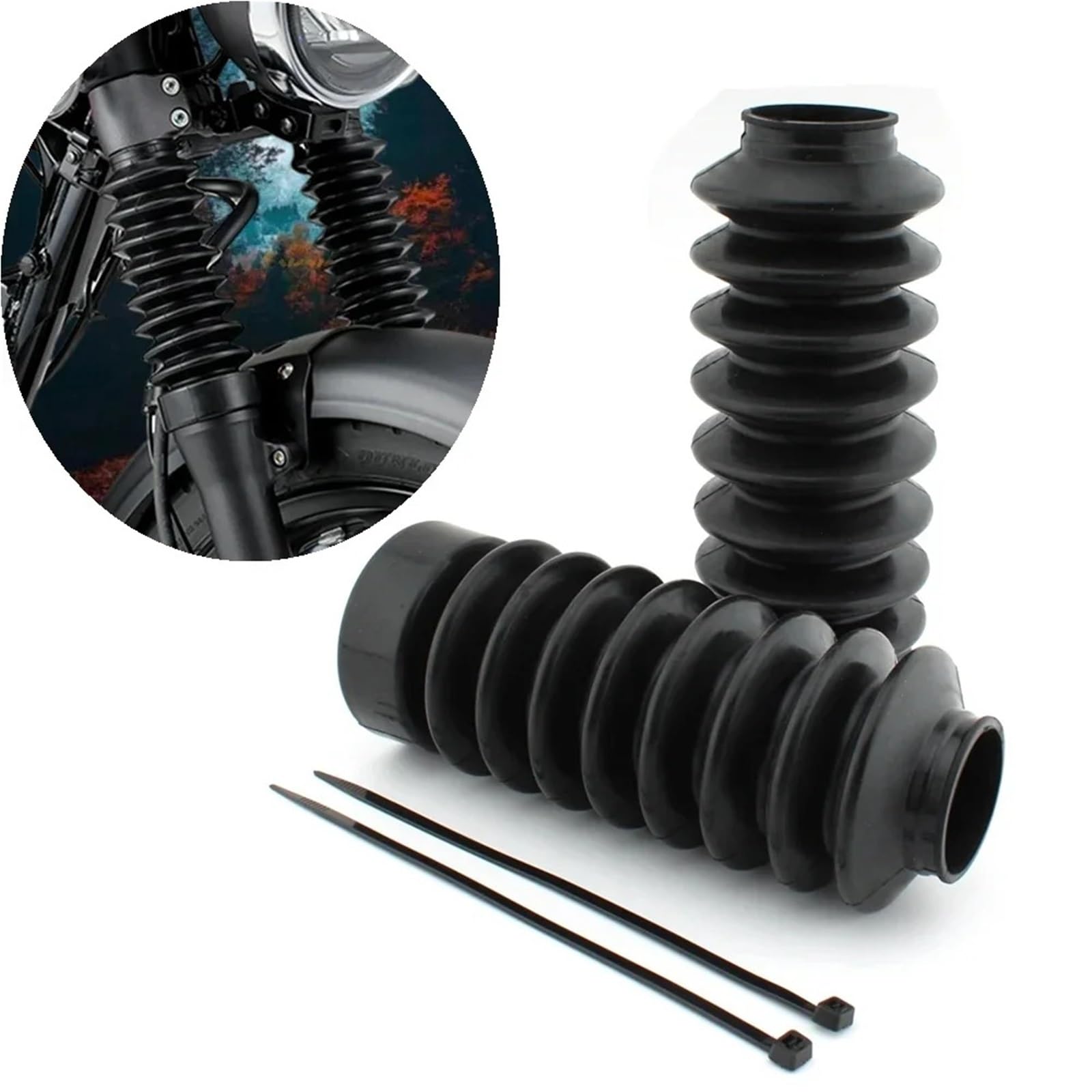 1 par de Fundas Goma para Horquilla Delantera Motocicleta, Guardapolvos y Botas compatibles con Honda GB350 CB350 2021-2022 NC59