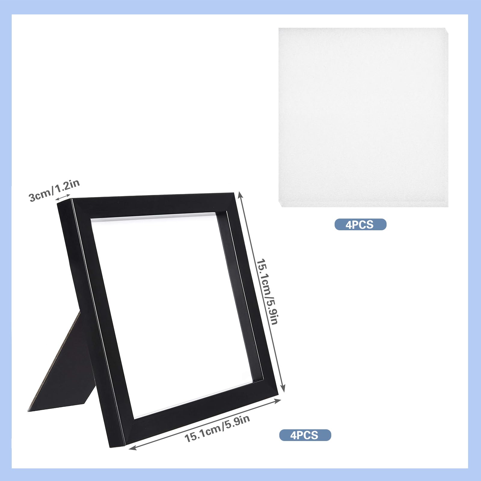 4 Pièces Vitrine à Insectes Murale, Boîte de Présentation D'Insectes pour Spécimen de Papillon avec Panneaux en Mousse EVA,pour Les Amateurs d'insectes,15,1x15,1 cm