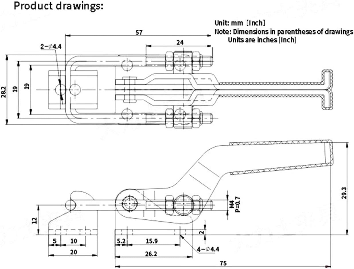 Toggle Clamp Latch 360 Lbs Capacity Adjustable U Bolt Quick Release Latch 4 Pack