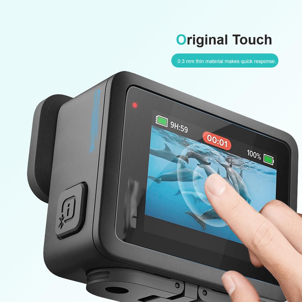 iDaPro Screen Protector+ Lens Protector do GoPro Hero 4K, Szkło 9H | 2 ekran + 2 obiektyw + pudełko ABS. Twardość 9H, odporne na rysy, bez bąbelków, HD, antyodciskowe, łatwy montaż.