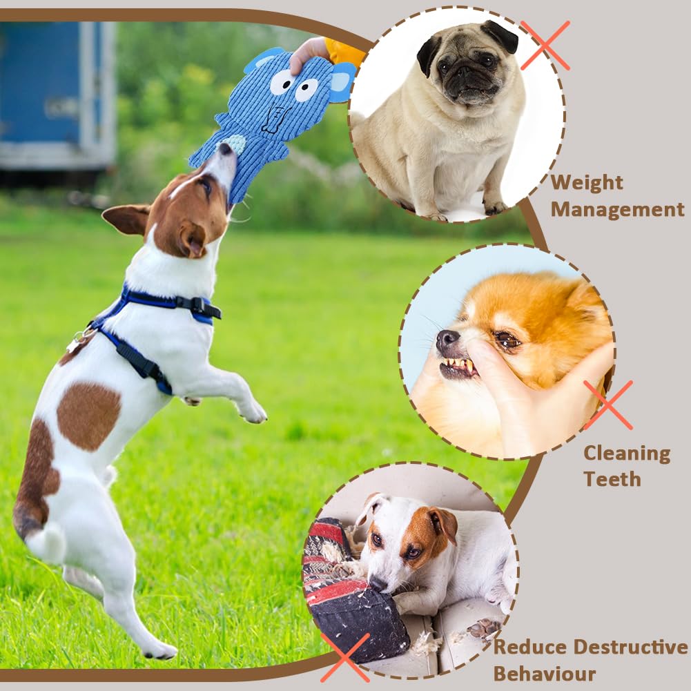 Juguetes chirriantes para perros sin relleno, juguetes de peluche duraderos y lindos, juguetes interactivos para masticar dentición para cachorros, razas pequeñas y medianas