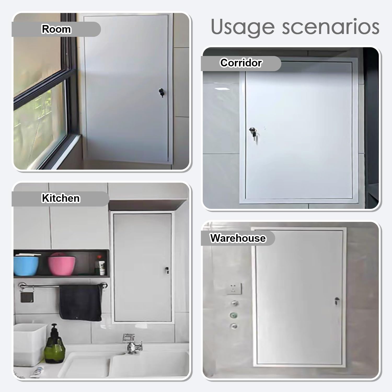 Panel De Acceso De Aluminio,Puerta De Revisión con Cerradura Y Llave,Trampilla para Fontanería/eléctrico En Pared/Techo,para Servicio De Plomería Empotrada