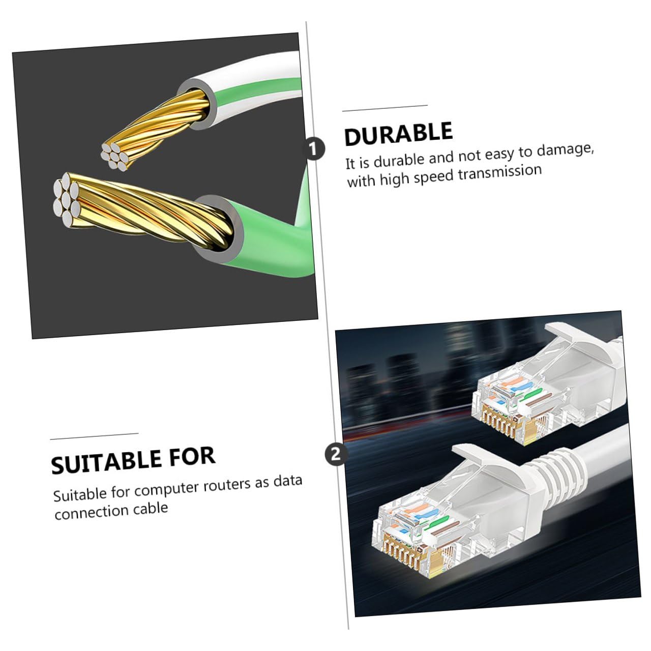 Cavo di Rete Cat5e Gigabit Bianco per Router e Computer