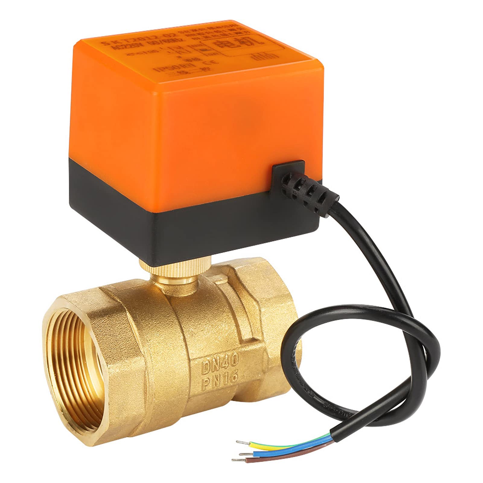 Robinet à boisseau sphérique motorisé DN40 G1-1/2 laiton pour ventilo-convecteur