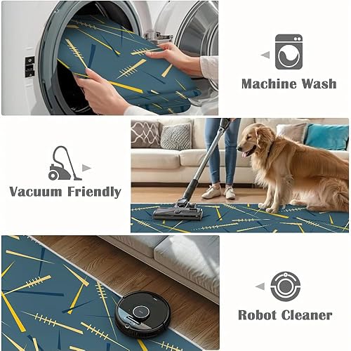 Miniatura 7 de Retro 70S 80S Arcade Area Rugs 3x4 Small Rug Abstract Modern Art Rugs Soft Low Pile Faux Wool Carpets Non Slip Washable Indoor Floor Mats for Living
