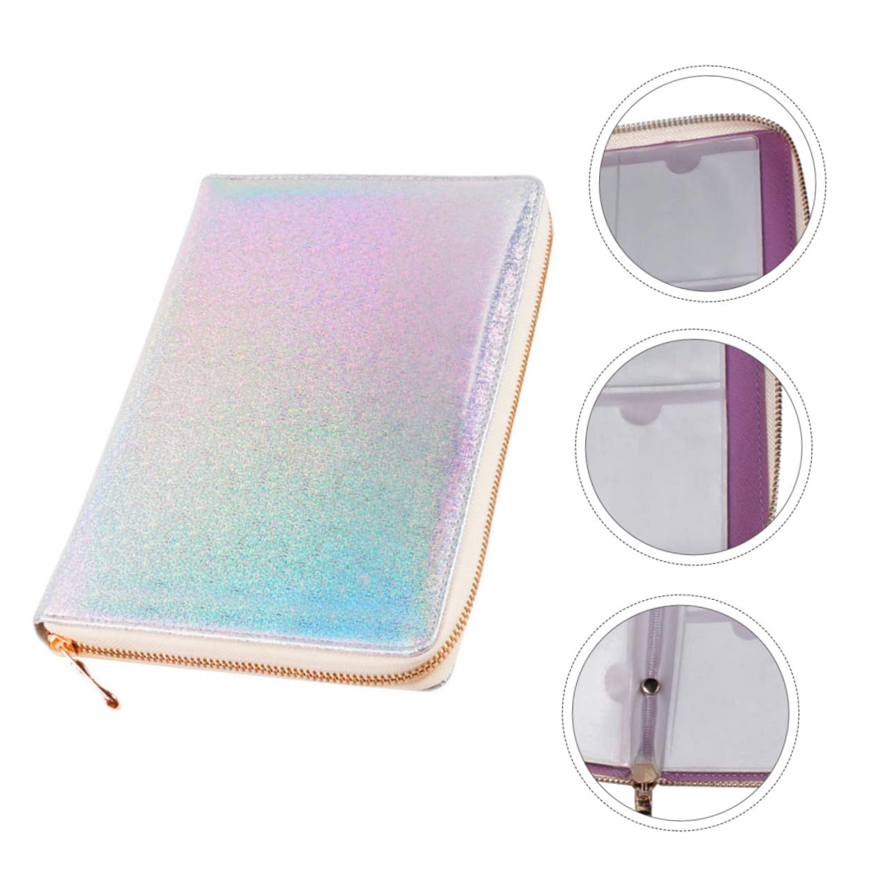 Estuche para Placas de Decoración de Uñas Diseño de Cremallera, Capacidad para 72 Plantillas de Nail Stamping, Material Pu y Aleación Resistente para Manicura
