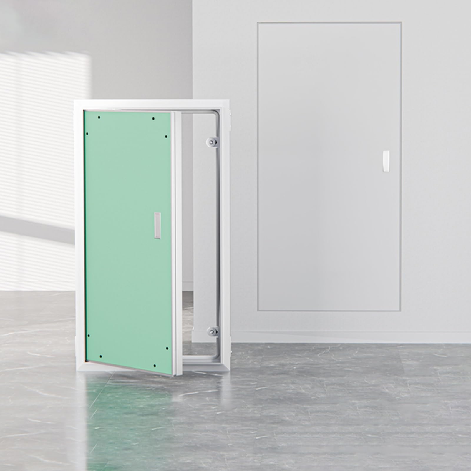 Panel dostępu do płyt kartonowo-gipsowych do garażu na poddaszu – ukryte drzwi wejściowe do ściany do bezproblemowej integracji rur, przewodów i mediów – łatwa instalacja, idealna do remontu domu
