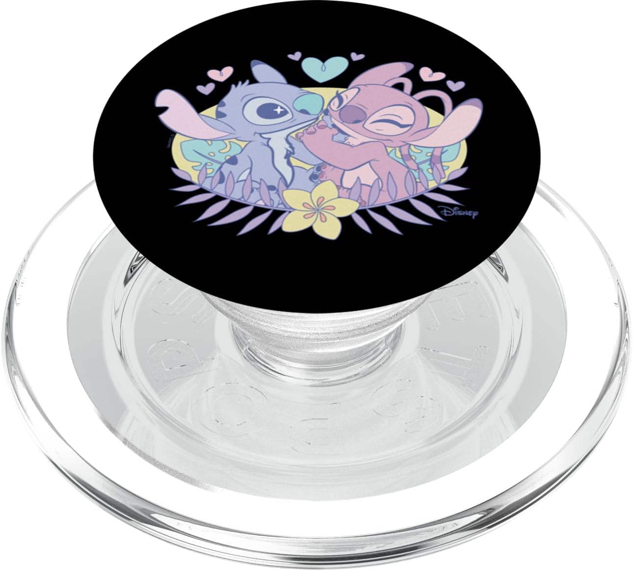 Lilo and Stitch - Stitch and Angel Flower Love PopSockets PopWallet for MagSafe
