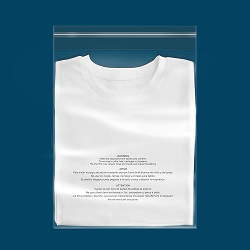 iMailer - 200 bolsas de polietileno transparentes de 11 x 14 pulgadas con advertencia de asfixia autosellante de 1.6 mil para envío, embalaje,