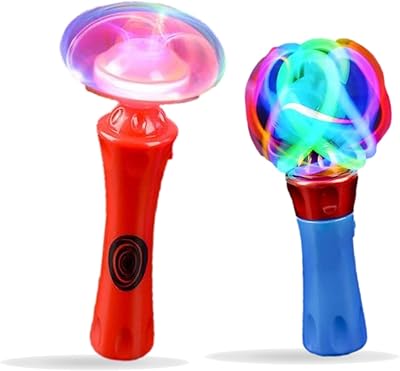 Light Up Spinning Wand Toy for Kids - LED Spinner with Magic Orbiter - Autism Toys for Boys & Girls - Fun Glow Party Favor, Toddler Gift